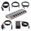 StarTech.com hub USB-C a 7 porte autoalimentato con interruttori on/off individuali, hub di espansione USB 3.0 5Gbps con alimentatore, hub USB-C a USB-A per desktop/laptop, hub USB Type-C con BC 1.2