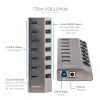 StarTech.com hub USB-C a 7 porte autoalimentato con interruttori on/off individuali, hub di espansione USB 3.0 5Gbps con alimentatore, hub USB-C a USB-A per desktop/laptop, hub USB Type-C con BC 1.2