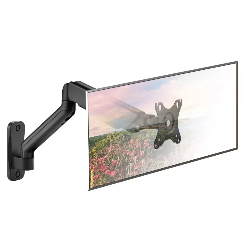 Techly ICA-LCD G112E supporto da parete girevole con molla a gas, per 1 display da 17-32 pollici (43-81,3 cm), 9 kg