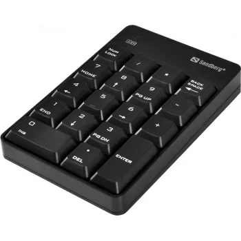 Sandberg tastierino numerico wireless 2, RF Wireless, 18, laptop/PC, nero