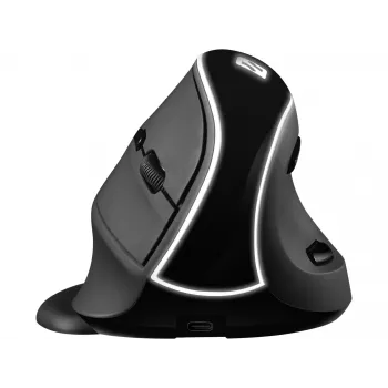 Sandberg Wireless Vertical Mouse Pro, per destrimani, design verticale, ottico, RF Wireless, 1600 DPI, nero