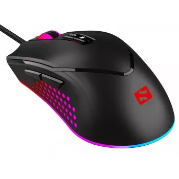 Sandberg Azazinator mouse 6400, per destrimani, USB Type-A, 6400 DPI, nero
