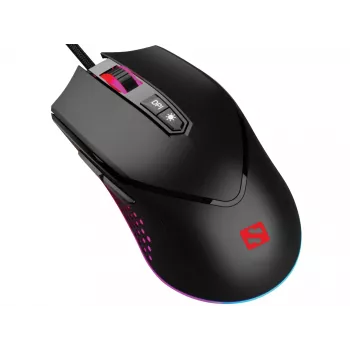 Sandberg Azazinator mouse 6400, per destrimani, USB Type-A, 6400 DPI, nero