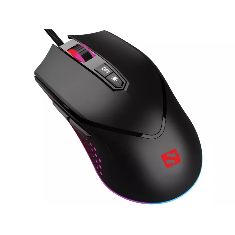 Sandberg Azazinator mouse 6400, per destrimani, USB Type-A, 6400 DPI, nero