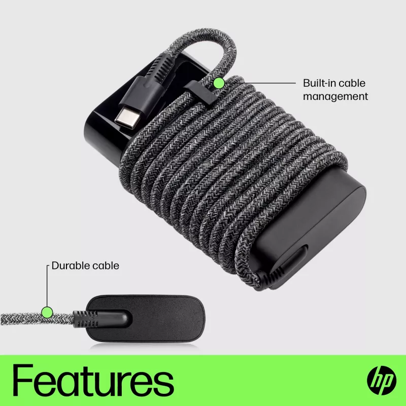 HP USB-C 65W Alimentatore per laptop, Laptop, Interno, 90 V, 47 - 63 Hz, 65 W, 5 - 20 V
