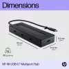 HP Hub multiporta 4K USB-C, USB Type-C, USB 3.2 Gen 2 (3.1 Gen 2) Type-C, 10000 Mbit/s, Nero, 4K Ultra HD, Cina