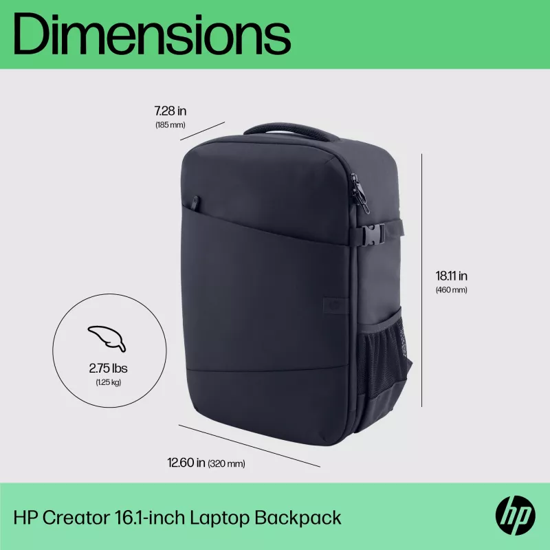 HP Creator 16.1 pollici Zaino per laptop, Zaino, 1,25 kg