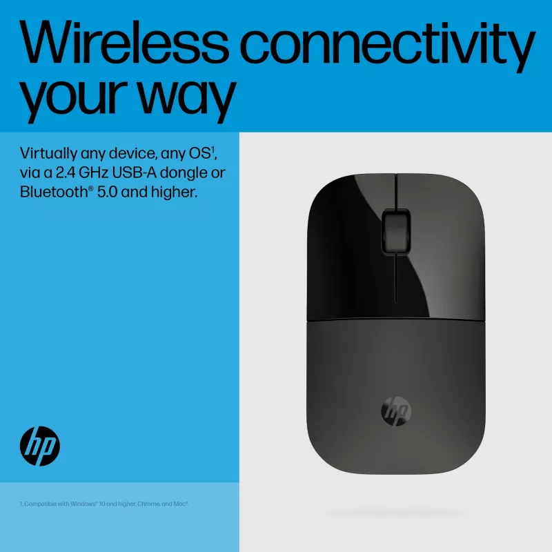 HP Z3700 Dual Nero Mouse, ambidestro, RF Wireless, 1600 DPI, Nero