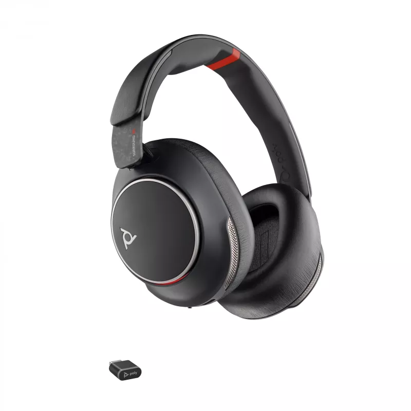 HP Poly Voyager Surround 85 UC Cuffie USB-C + adattatore USB-C/A + base di ricarica