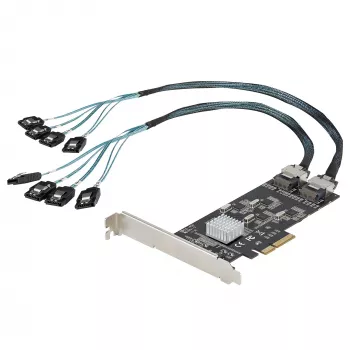 StarTech.com Scheda SATA PCIe a 8 porte – Scheda di espansione PCI Express 6 Gbit/s SATA con 4 controller host – Scheda controller SATA PCIe – PCI-e x4 Gen 2 su SATA III – SATA HDD/SSD