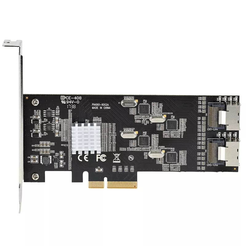 StarTech.com Scheda SATA PCIe a 8 porte – Scheda di espansione PCI Express 6 Gbit/s SATA con 4 controller host – Scheda controller SATA PCIe – PCI-e x4 Gen 2 su SATA III – SATA HDD/SSD