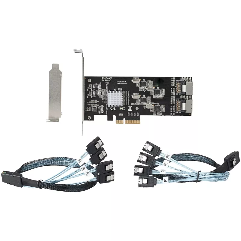 StarTech.com Scheda SATA PCIe a 8 porte – Scheda di espansione PCI Express 6 Gbit/s SATA con 4 controller host – Scheda controller SATA PCIe – PCI-e x4 Gen 2 su SATA III – SATA HDD/SSD