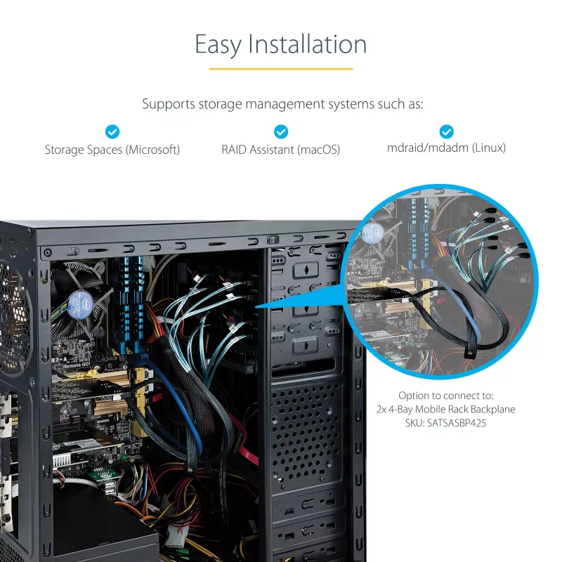 StarTech.com Scheda SATA PCIe a 8 porte – Scheda di espansione PCI Express 6 Gbit/s SATA con 4 controller host – Scheda controller SATA PCIe – PCI-e x4 Gen 2 su SATA III – SATA HDD/SSD