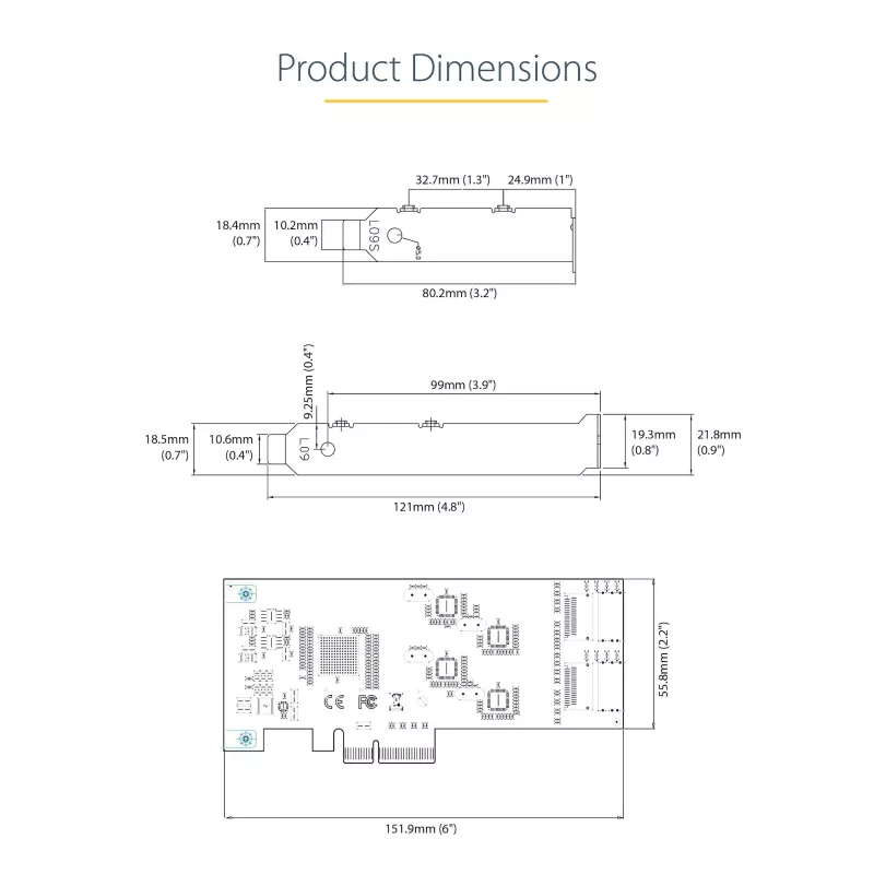 StarTech.com Scheda SATA PCIe a 8 porte – Scheda di espansione PCI Express 6 Gbit/s SATA con 4 controller host – Scheda controller SATA PCIe – PCI-e x4 Gen 2 su SATA III – SATA HDD/SSD