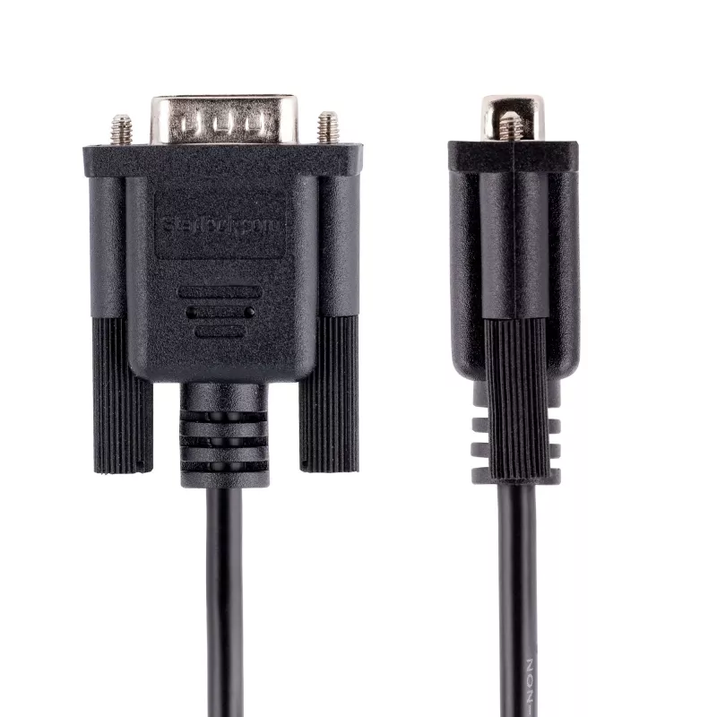 StarTech.com cavo seriale null modem RS232 da 3m, cavo seriale crossover con schermatura Al-Mylar, cavo seriale porta COM DB9 femmina a maschio, compatibile con dispositivi DTE, nero, F/M