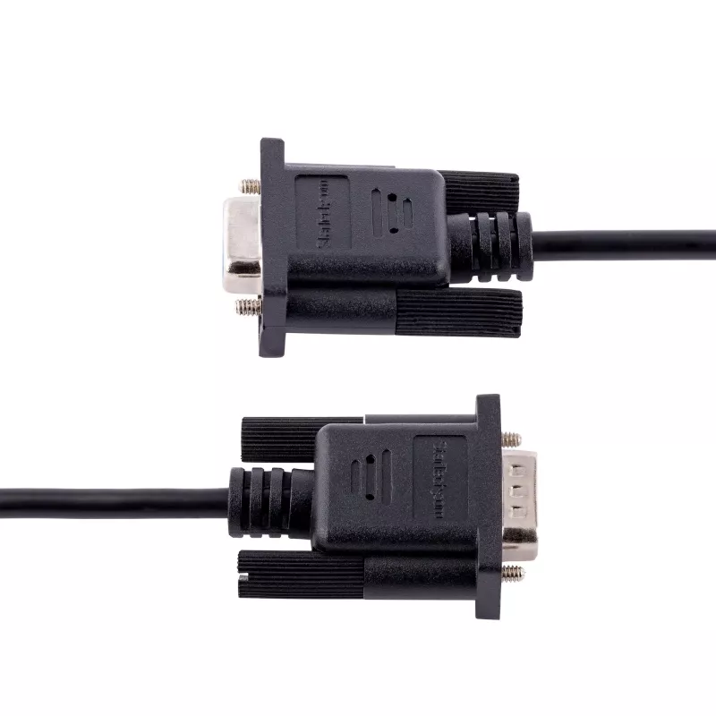 StarTech.com cavo seriale null modem RS232 da 3m, cavo seriale crossover con schermatura Al-Mylar, cavo seriale porta COM DB9 femmina a maschio, compatibile con dispositivi DTE, nero, F/M