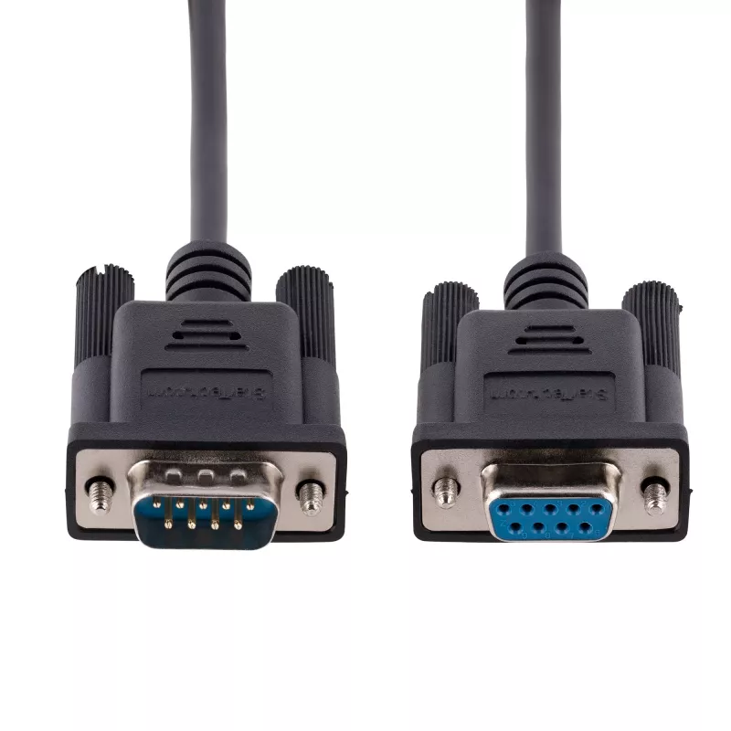 StarTech.com cavo seriale null modem RS232 da 3m, cavo seriale crossover con schermatura Al-Mylar, cavo seriale porta COM DB9 femmina a maschio, compatibile con dispositivi DTE, nero, F/M