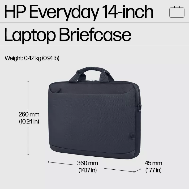 HP A08KGAA Everyday borsa per laptop da 14 pollici, 35,8 cm (14,1 pollici), poliestere, Odyssey grigia