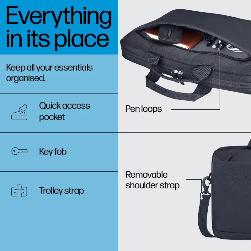 HP A08KGAA Everyday borsa per laptop da 14 pollici, 35,8 cm (14,1 pollici), poliestere, Odyssey grigia