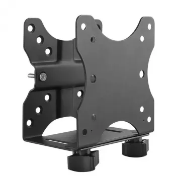 StarTech.com supporto thin client – supporto per montaggio VESA, supporto CPU per supporto monitor, desktop piccolo, 5 kg, 75 x 75, 100 x 100 mm, nero, plastica, acciaio
