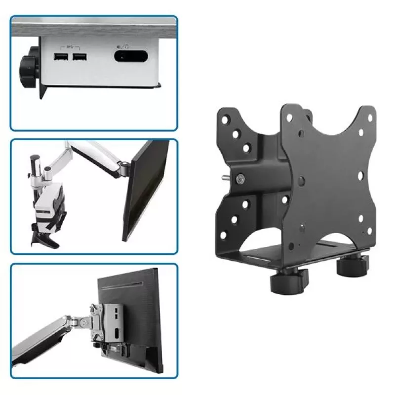 StarTech.com ACCSMNT supporto per thin client – staffa di montaggio VESA, per Intel NUC / Mac Mini, desktop di piccole dimensioni, 5 kg, nero, plastica/acciaio