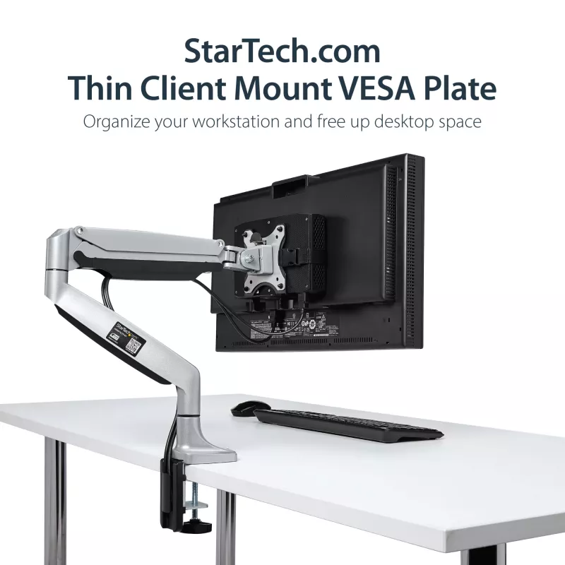 StarTech.com ACCSMNT supporto per thin client – staffa di montaggio VESA, per Intel NUC / Mac Mini, desktop di piccole dimensioni, 5 kg, nero, plastica/acciaio