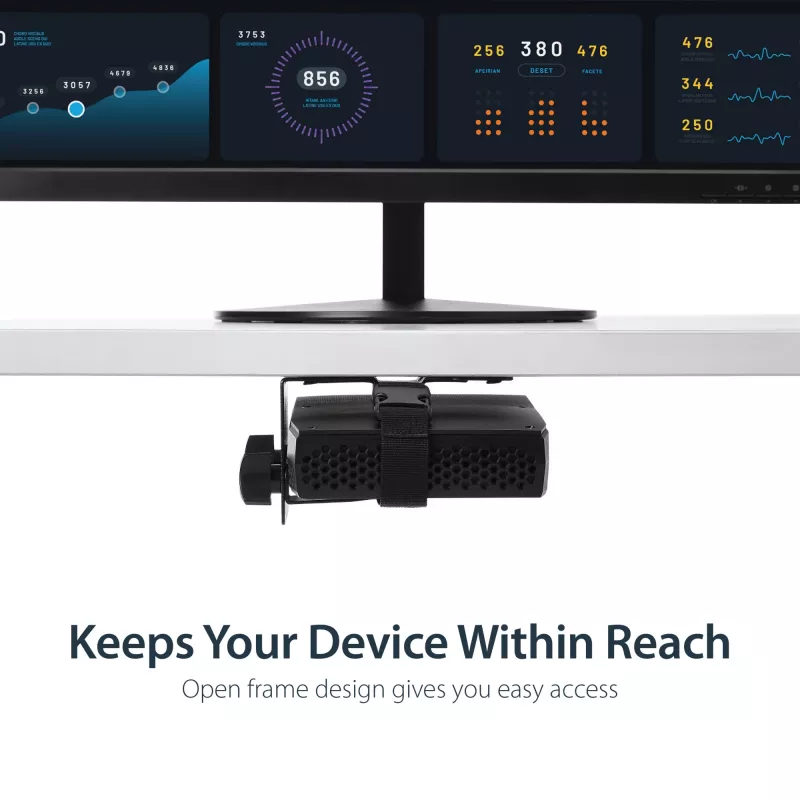 StarTech.com ACCSMNT supporto per thin client – staffa di montaggio VESA, per Intel NUC / Mac Mini, desktop di piccole dimensioni, 5 kg, nero, plastica/acciaio