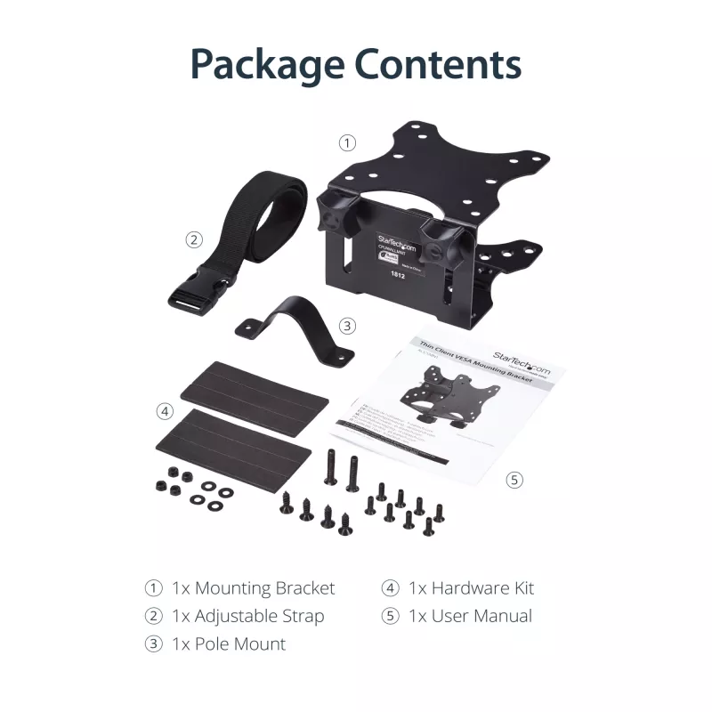 StarTech.com ACCSMNT supporto per thin client – staffa di montaggio VESA, per Intel NUC / Mac Mini, desktop di piccole dimensioni, 5 kg, nero, plastica/acciaio