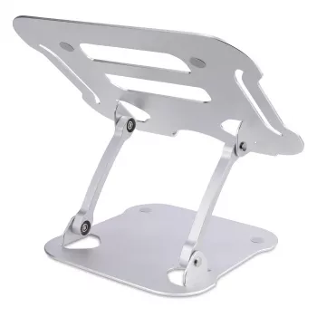 StarTech.com supporto per laptop da scrivania, supporto ergonomico per laptop regolabile in altezza, alluminio, portatile, supporta fino a 10 kg, supporto pieghevole per laptop da scrivania – supporto/rialzo per notebook ad angolo