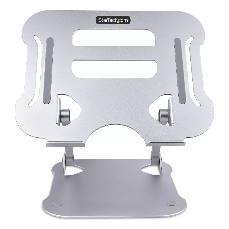 StarTech.com supporto per laptop da scrivania, supporto ergonomico per laptop regolabile in altezza, alluminio, portatile, supporta fino a 10 kg, supporto pieghevole per laptop da scrivania – supporto/rialzo per notebook ad angolo