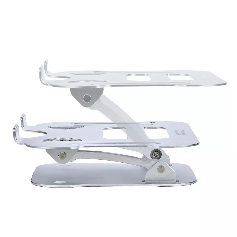 StarTech.com supporto per laptop da scrivania, supporto ergonomico per laptop regolabile in altezza, alluminio, portatile, supporta fino a 10 kg, supporto pieghevole per laptop da scrivania – supporto/rialzo per notebook ad angolo