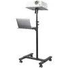 StarTech.com supporto/carrello mobile per proiettore e laptop – supporto robusto e portatile per proiettore (2 ripiani, portata 10 kg ciascuno) – carrello regolabile in altezza per presentazioni con ruote bloccabili