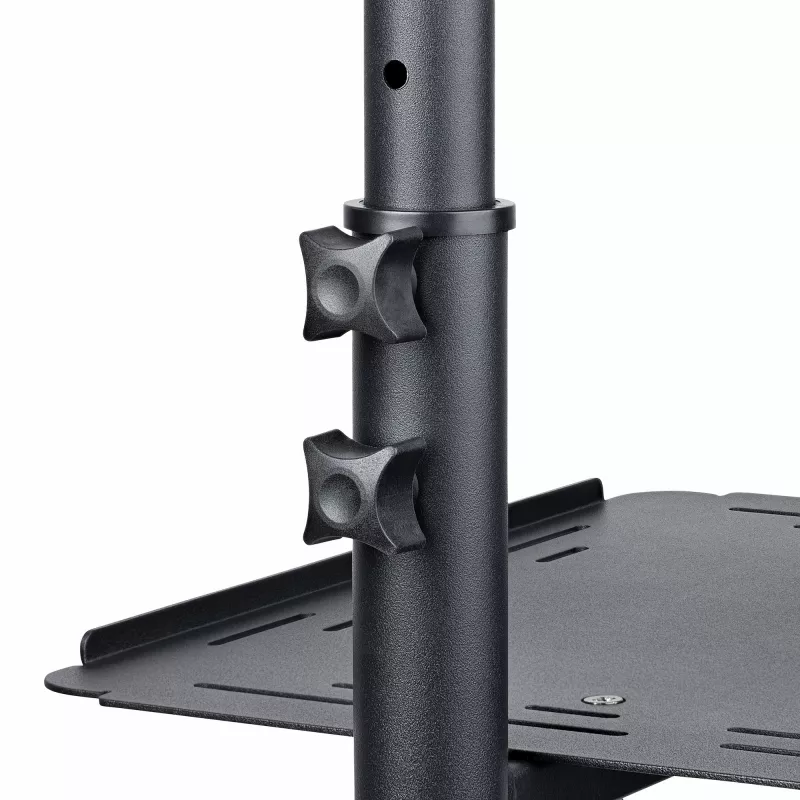 StarTech.com supporto/carrello mobile per proiettore e laptop – supporto robusto e portatile per proiettore (2 ripiani, portata 10 kg ciascuno) – carrello regolabile in altezza per presentazioni con ruote bloccabili