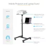StarTech.com supporto/carrello mobile per proiettore e laptop – supporto robusto e portatile per proiettore (2 ripiani, portata 10 kg ciascuno) – carrello regolabile in altezza per presentazioni con ruote bloccabili