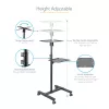 StarTech.com supporto/carrello mobile per proiettore e laptop – supporto robusto e portatile per proiettore (2 ripiani, portata 10 kg ciascuno) – carrello regolabile in altezza per presentazioni con ruote bloccabili