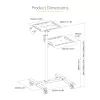 StarTech.com supporto/carrello mobile per proiettore e laptop – supporto robusto e portatile per proiettore (2 ripiani, portata 10 kg ciascuno) – carrello regolabile in altezza per presentazioni con ruote bloccabili