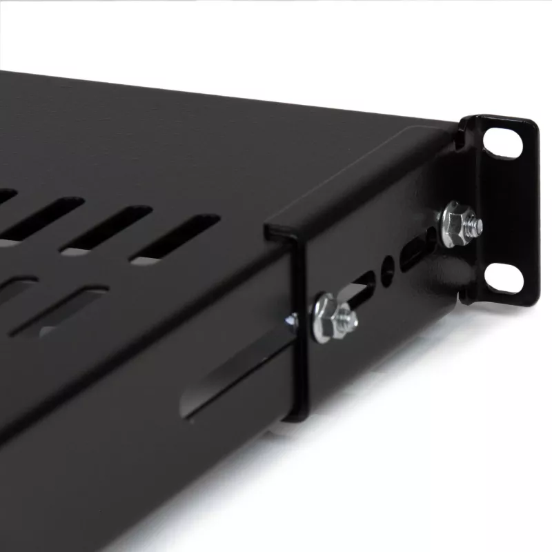 StarTech.com ADJSHELF 1U ripiano ventilato a profondità regolabile per rack server, 19 pollici, 80 kg (175 lb), profondità di montaggio 480–960 mm (19,5–38 pollici), profondità 70 cm (27,5 pollici), nero