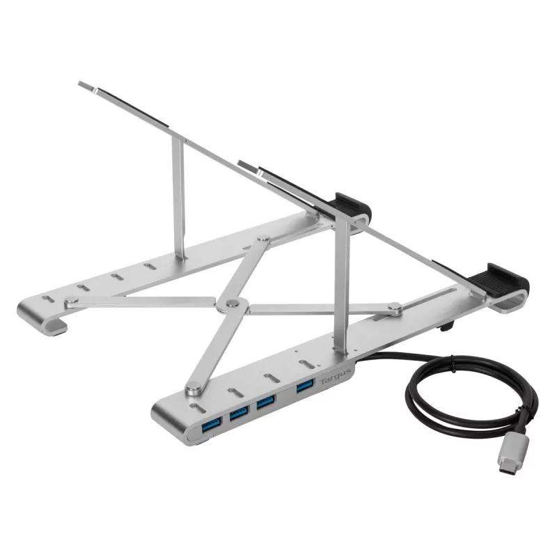 Targus AWU100205GL supporto per notebook con hub USB a 4 porte, 25,4–39,6 cm (10–15,6 pollici), argento