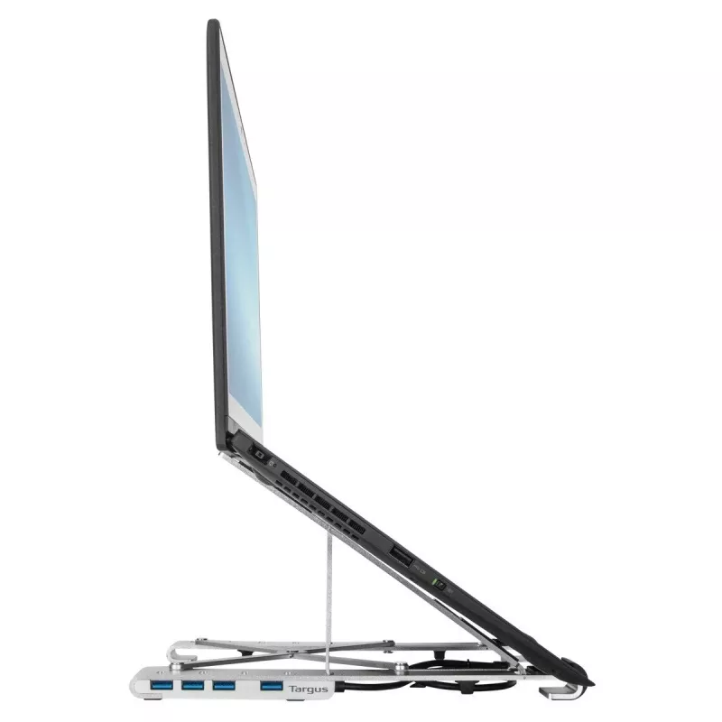 Targus AWU100205GL supporto per notebook con hub USB a 4 porte, 25,4–39,6 cm (10–15,6 pollici), argento