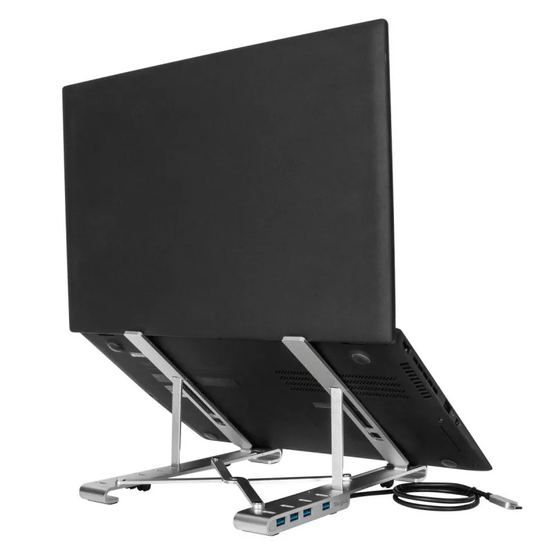 Targus AWU100205GL supporto per notebook con hub USB a 4 porte, 25,4–39,6 cm (10–15,6 pollici), argento