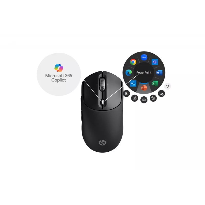HP 700 Mouse wireless ricaricabile, ambidestro, RF Wireless + Bluetooth, 6000 DPI, nero