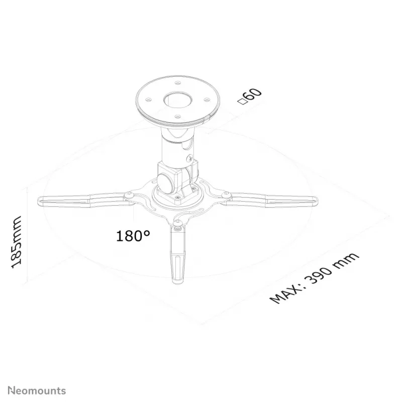 Neomounts BEAMER-C50 Supporto a soffitto per proiettore - H 18,5 cm - completamente orientabile