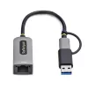 StarTech.com Adattatore USB-C a Ethernet con dongle USB-A, 10/100/1000 Mbit/s, adattatore di rete USB 3.0 a Gigabit Ethernet, cavo fisso 15 cm, adattatore USB GbE