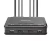 StarTech.com Switch KVM a 2 porte con cavi DisplayPort per doppio monitor, 4K 60Hz, switch KVM compatto con cavi USB-A/DisplayPort/audio integrati da 1,5 m, alimentato dal bus – commutazione tramite pulsante del telecomando/hotkey