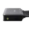 StarTech.com Switch KVM a 2 porte con cavi DisplayPort per doppio monitor, 4K 60Hz, switch KVM compatto con cavi USB-A/DisplayPort/audio integrati da 1,5 m, alimentato dal bus – commutazione tramite pulsante del telecomando/hotkey