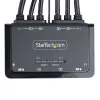 StarTech.com Switch KVM a 2 porte con cavi DisplayPort per doppio monitor, 4K 60Hz, switch KVM compatto con cavi USB-A/DisplayPort/audio integrati da 1,5 m, alimentato dal bus – commutazione tramite pulsante del telecomando/hotkey