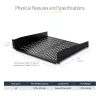StarTech.com ripiano rack 2U per server – vassoio cantilever universale ventilato per rack e armadi di rete 19 pollici – acciaio ad alta portata – portata 23 kg – ripiano profondo 16 pollici, nero