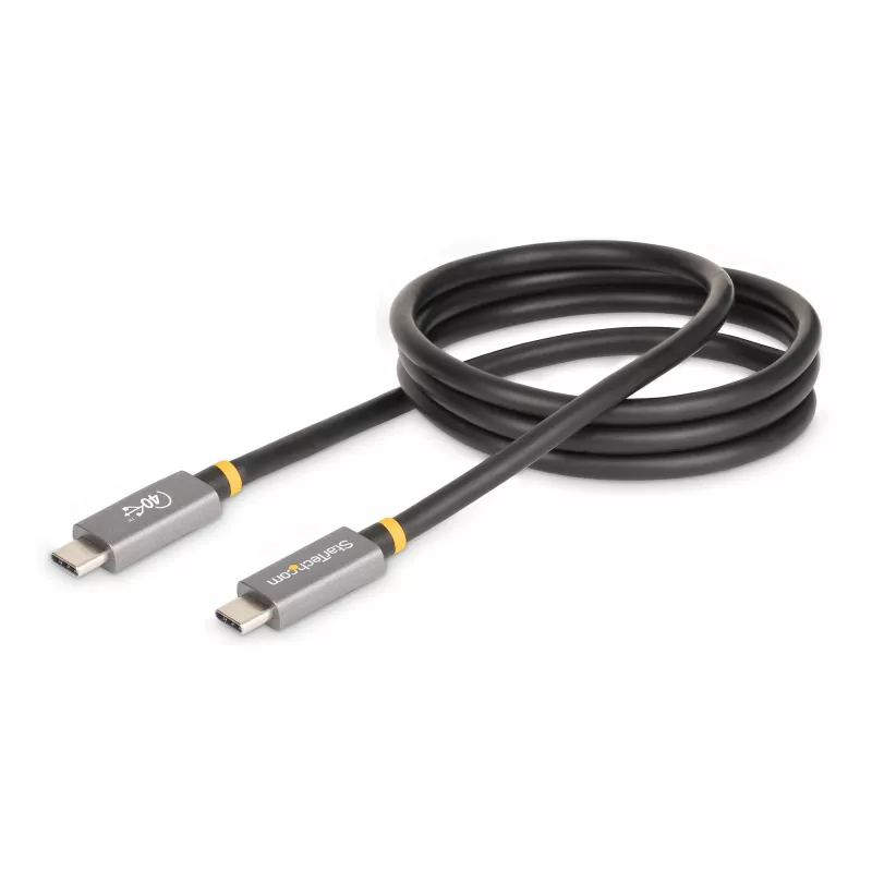 StarTech.com cavo USB4 1 m, cavo USB-C certificato USB-IF, 40 Gbit/s, cavo trasmissione dati USB Type-C, 100 W Power Delivery, 8K 60 Hz, compatibile con Thunderbolt 4/3/USB 3.2