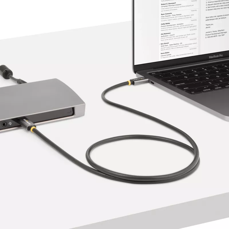StarTech.com cavo USB4 1 m, cavo USB-C certificato USB-IF, 40 Gbit/s, cavo trasmissione dati USB Type-C, 100 W Power Delivery, 8K 60 Hz, compatibile con Thunderbolt 4/3/USB 3.2