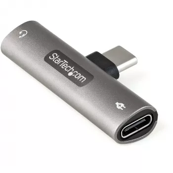 StarTech.com adattatore audio e di ricarica USB-C - adattatore audio USB-C con connettore TRRS da 3,5 mm per headset e ricarica passante USB Type-C Power Delivery 60-W-US – per telefoni/tablet/laptop USB-C